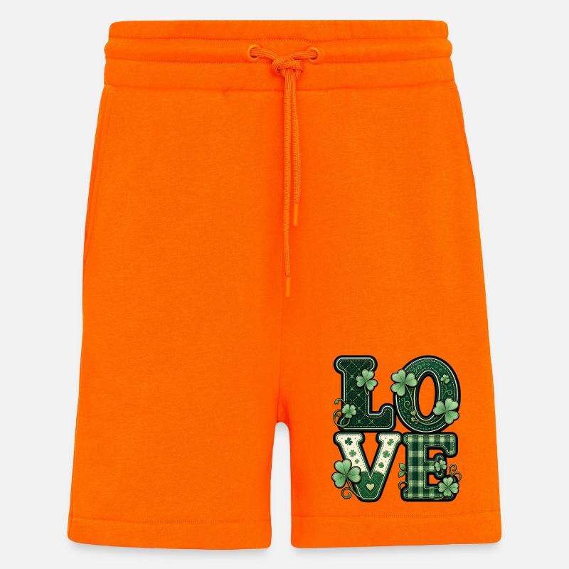 Avec amour pour la Saint-Patrick - Short bio décontracté fabriqué en UE - SUNSET ORANGE