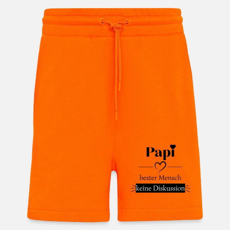 Papi bester Mensch - keine Diskussion - Shorts - made by SPREAD - SUNSET ORANGE