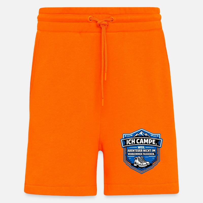 Je pars camper - Short bio décontracté fabriqué en UE - SUNSET ORANGE