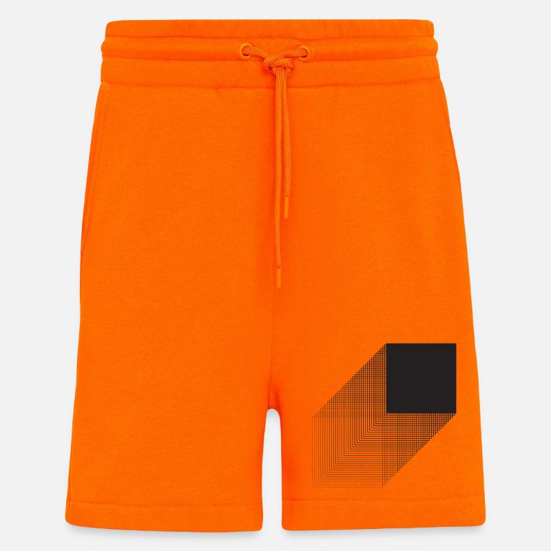 Bauhaus bold square design - Shorts - made by SPREAD - SUNSET ORANGE