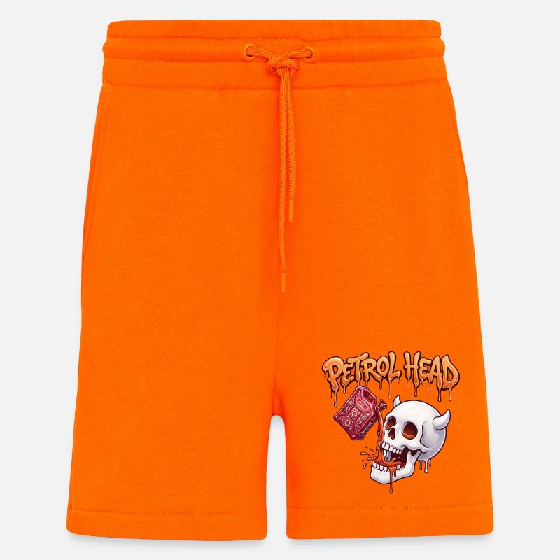 Petrol Head Skull - Shorts - made by SPREAD - SUNSET ORANGE