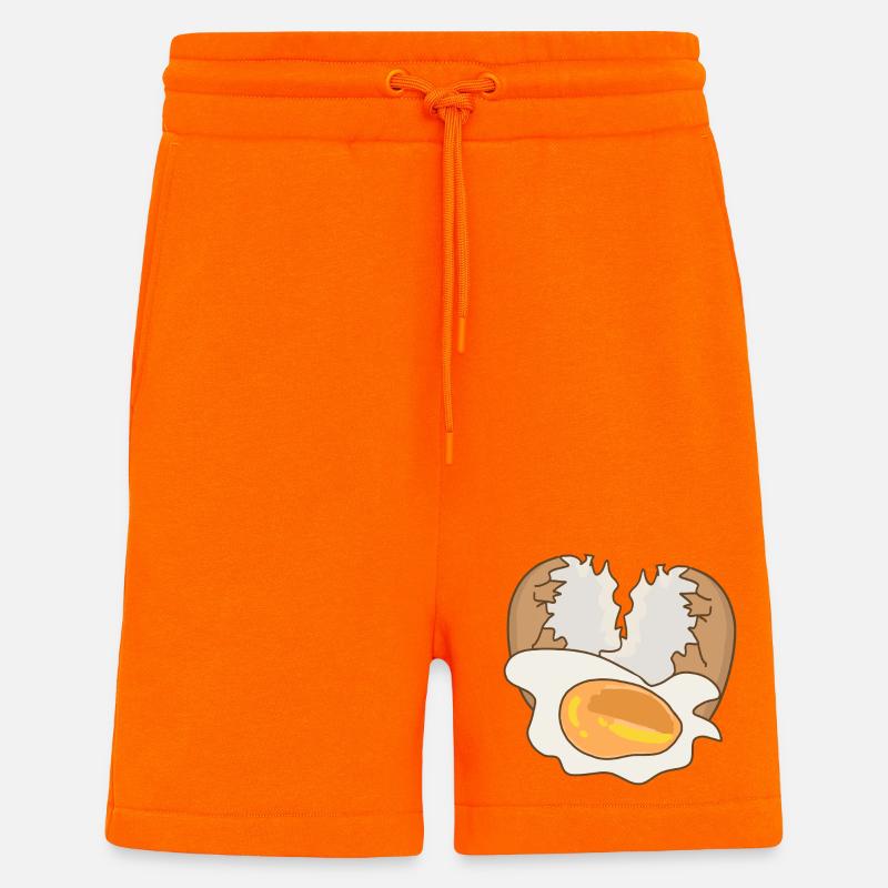 Miroir avec coquille d’œuf - Short bio décontracté fabriqué en UE - SUNSET ORANGE