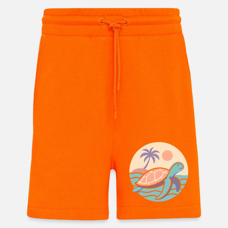 Retro Schildkröte am Strand  - Shorts - made by SPREAD - SUNSET ORANGE