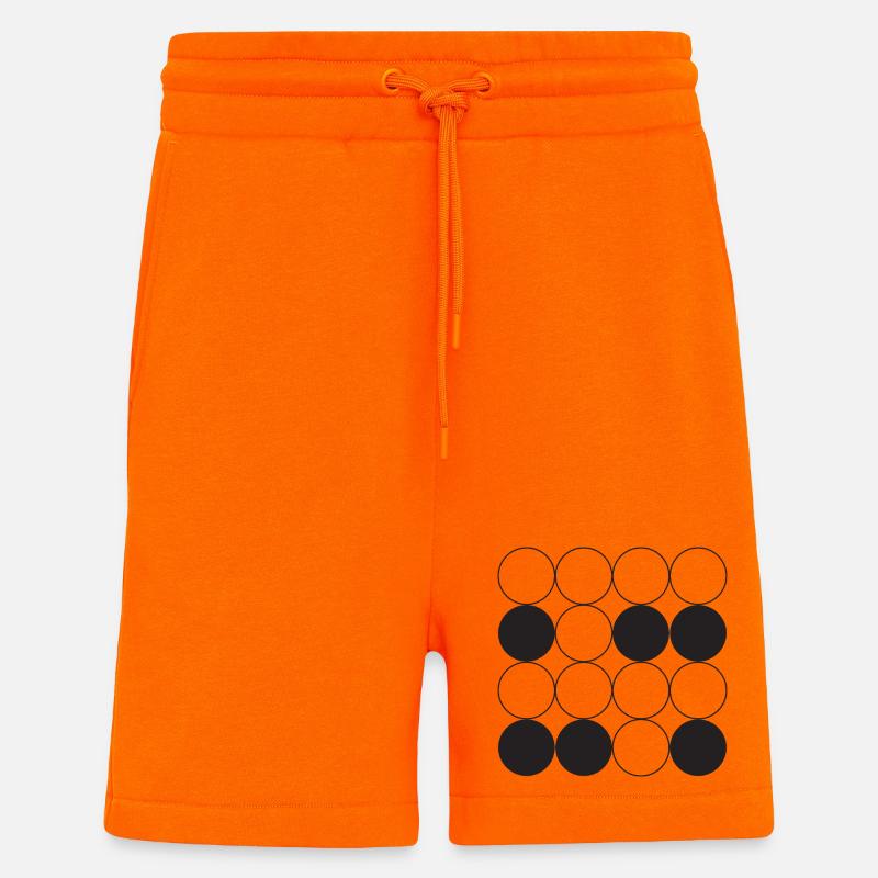 Conception en grille circulaire - Short bio décontracté fabriqué en UE - SUNSET ORANGE