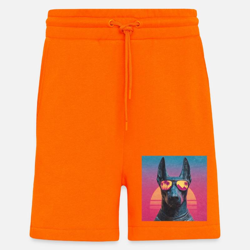 Anubis Synthwave - Gott auf Urlaub - Shorts - made by SPREAD - SUNSET ORANGE