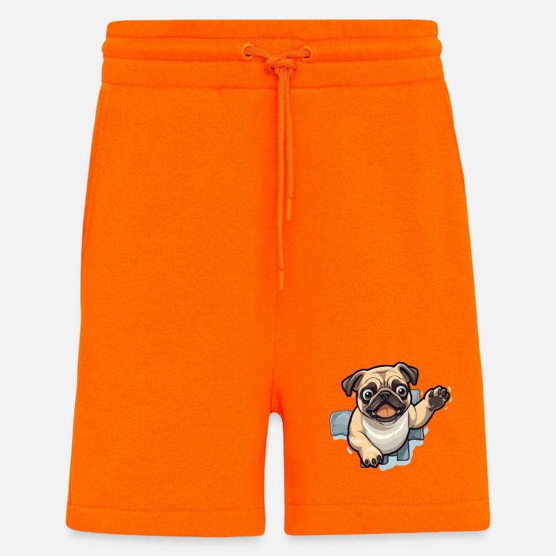 Pug Durchbruch aus Eis - Shorts - made by SPREAD - SUNSET ORANGE