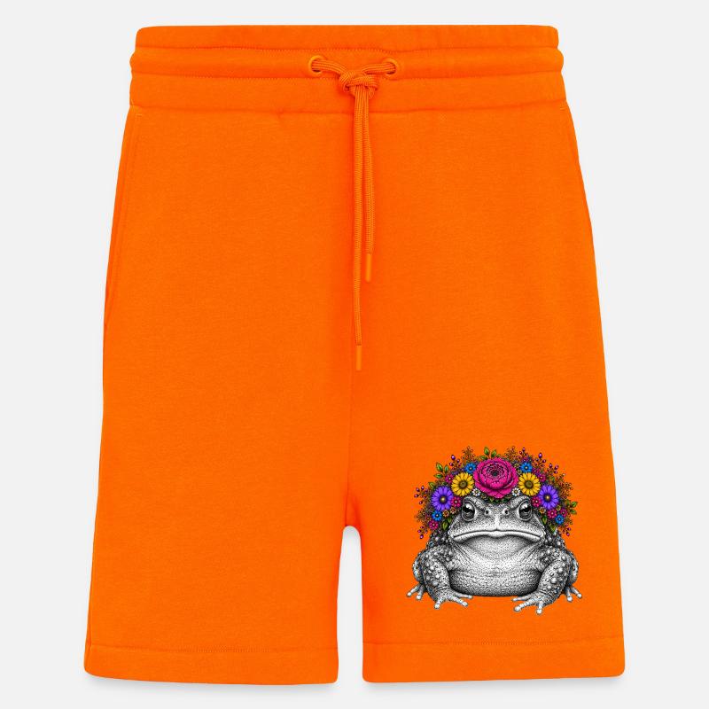 Toad with flower crown - Shorts - made by SPREAD - SUNSET ORANGE