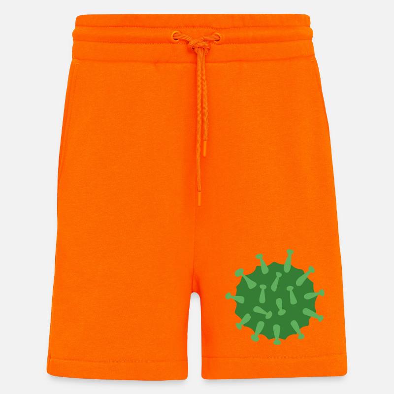 Virus Vert - Short bio décontracté fabriqué en UE - SUNSET ORANGE