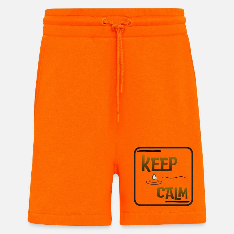 Reste calme - Short bio décontracté fabriqué en UE - SUNSET ORANGE