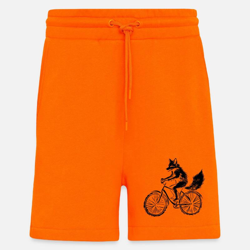 Funny Bicycle Fox - Shorts - made by SPREAD - SUNSET ORANGE