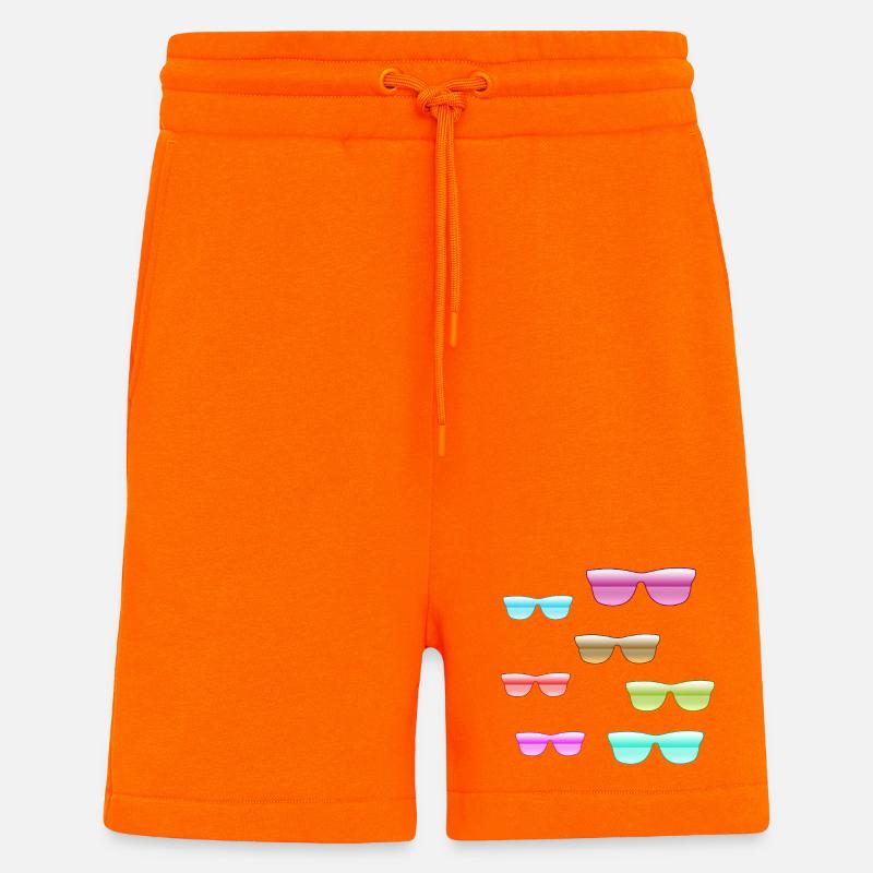 Rainures solaires - Short bio décontracté fabriqué en UE - SUNSET ORANGE