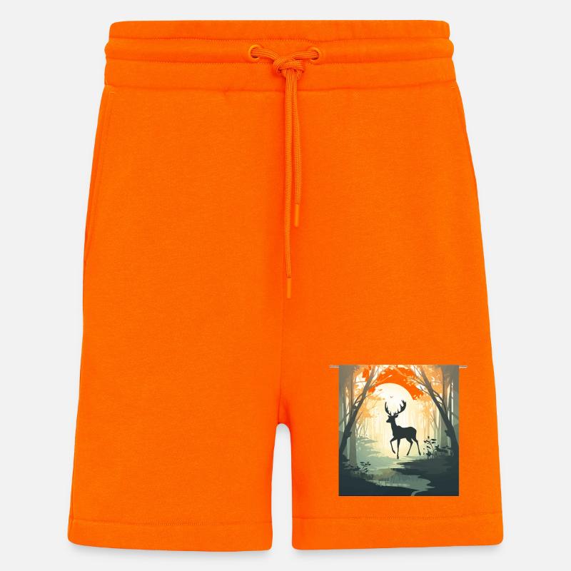 Hirsch im Herbstwald - Shorts - made by SPREAD - SUNSET ORANGE