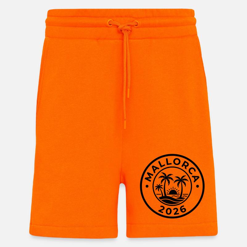 Mallorca 2026 Palmen - Shorts - made by SPREAD - SUNSET ORANGE