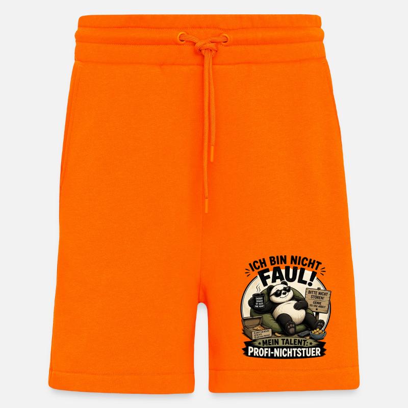 Fauler Panda Profi Nichtstuer - Shorts - made by SPREAD - SUNSET ORANGE