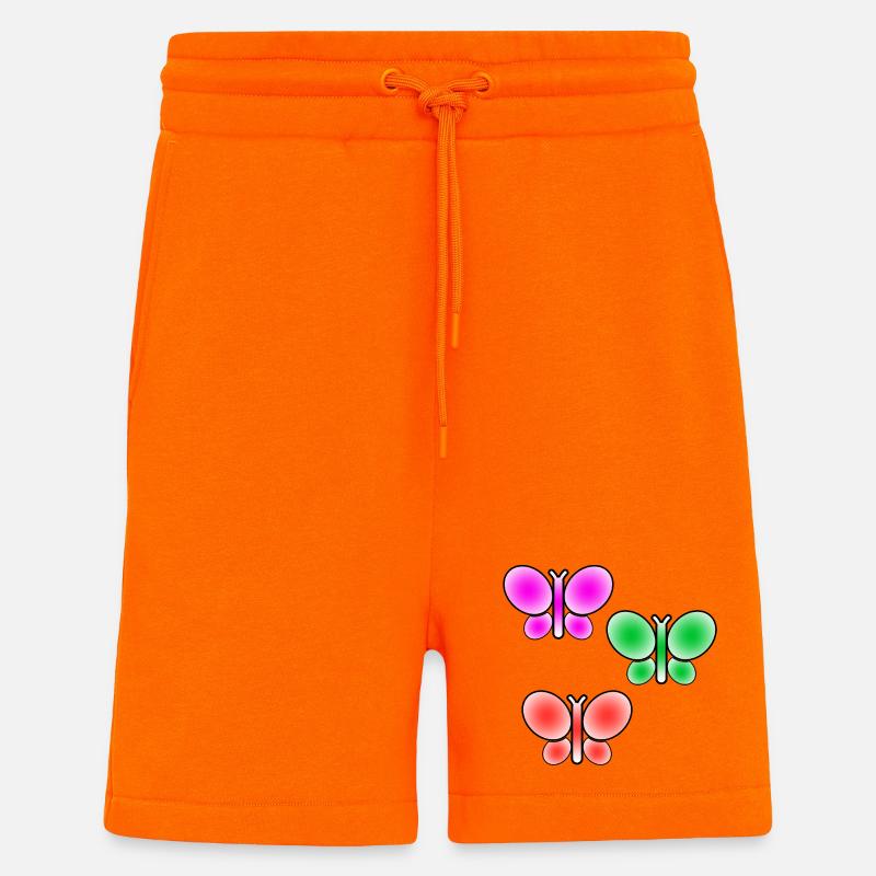 Papillons - Short bio décontracté fabriqué en UE - SUNSET ORANGE