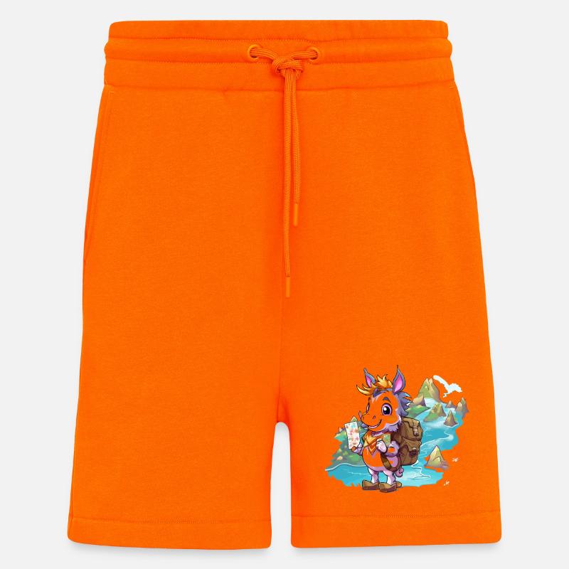 Chèvre d’aventure côtière - Short bio décontracté fabriqué en UE - SUNSET ORANGE