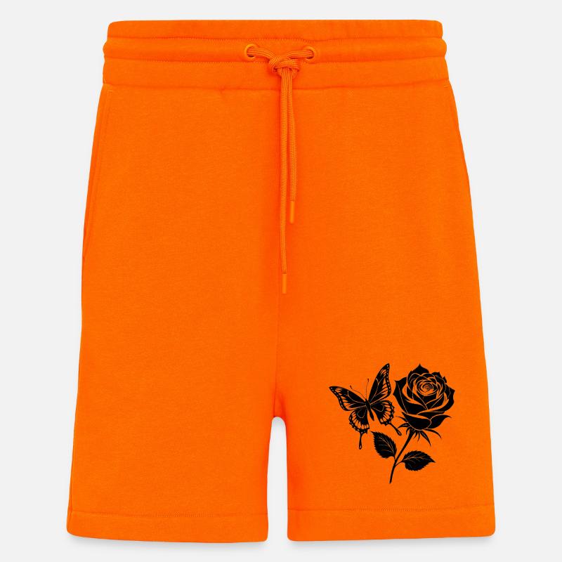 Butterfly on Rose - Shorts - made by SPREAD - SUNSET ORANGE