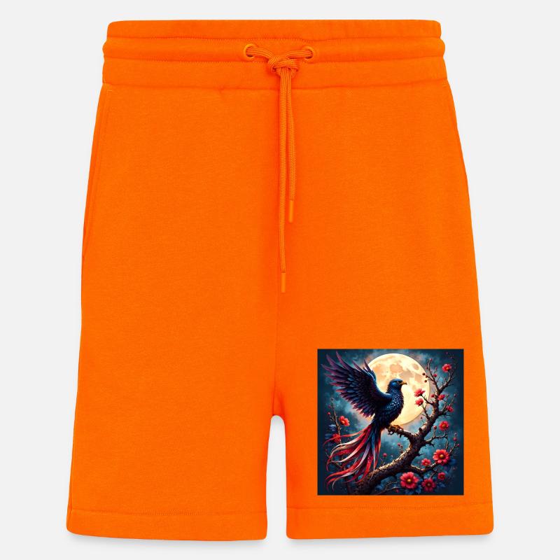 Blauer Phönix unter Vollmond - Shorts - made by SPREAD - SUNSET ORANGE