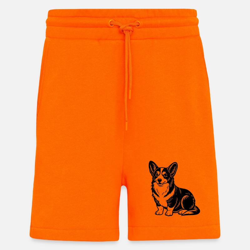 Corgi sitting - Shorts - made by SPREAD - SUNSET ORANGE