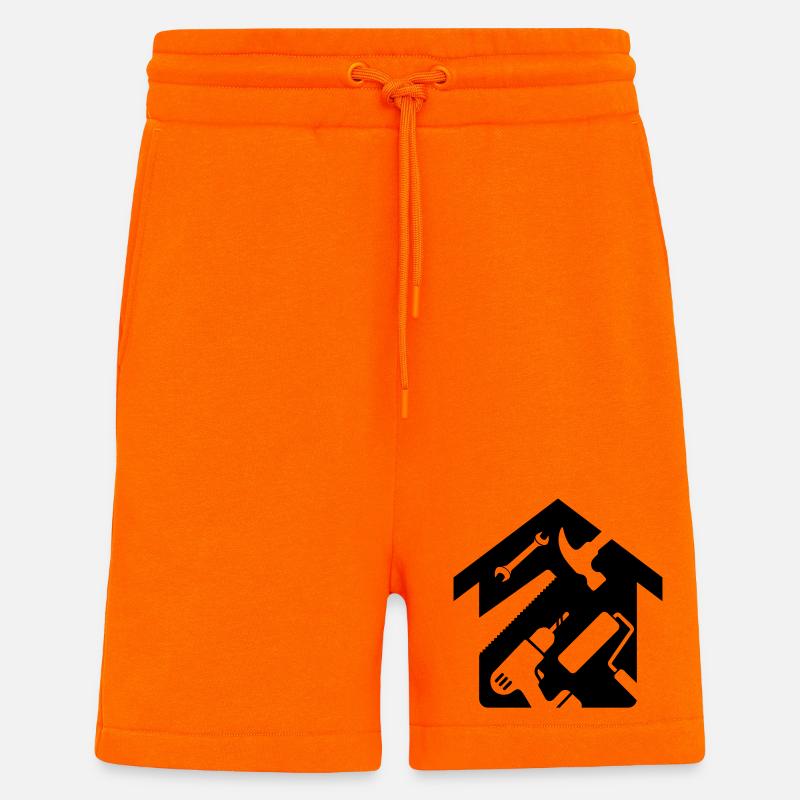 Outil de rénovation de maison Bricoleur - Short bio décontracté fabriqué en UE - SUNSET ORANGE
