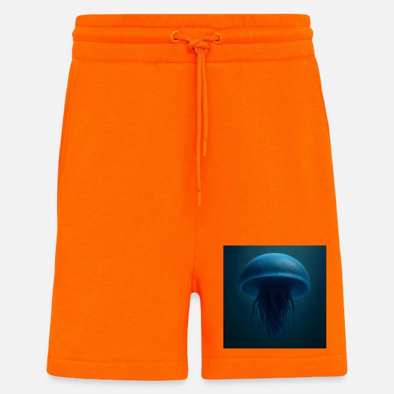 Méduse bleu minuit - Short bio décontracté fabriqué en UE - SUNSET ORANGE
