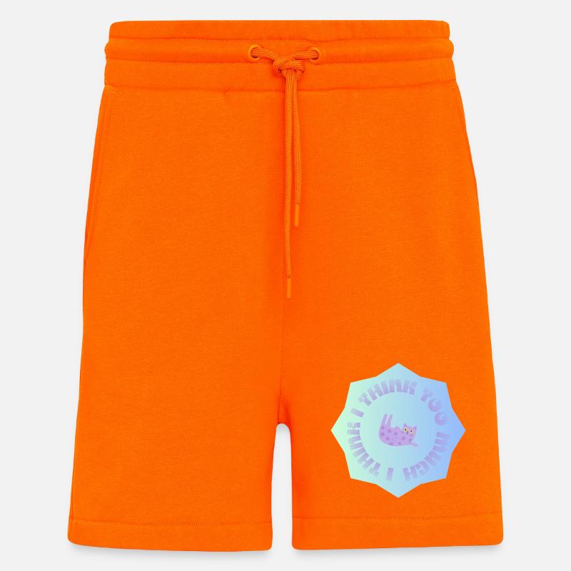 Je pense trop #1 - Short bio décontracté fabriqué en UE - SUNSET ORANGE