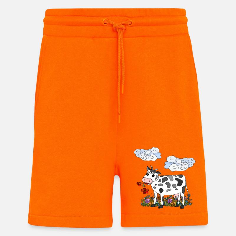 Vache - Short bio décontracté fabriqué en UE - SUNSET ORANGE