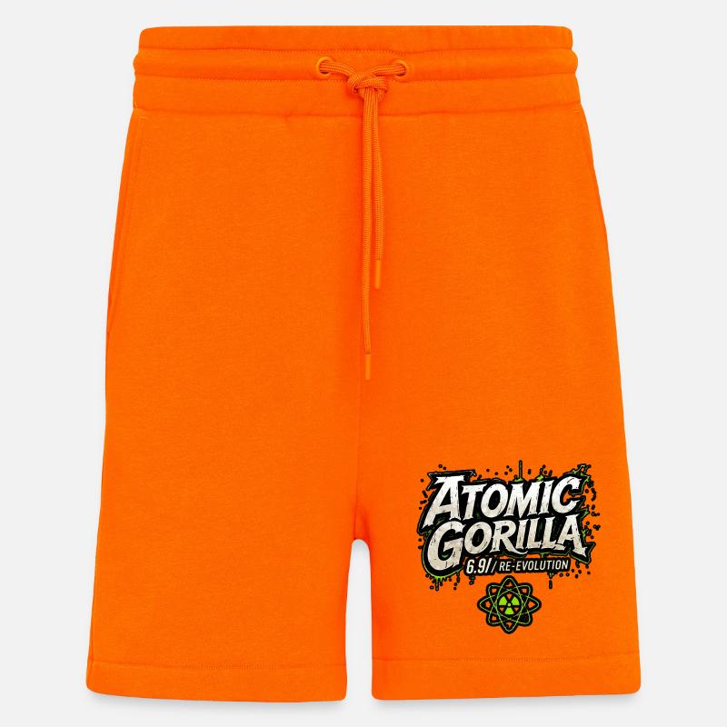 Réévolution du gorille atomique - Short bio décontracté fabriqué en UE - SUNSET ORANGE