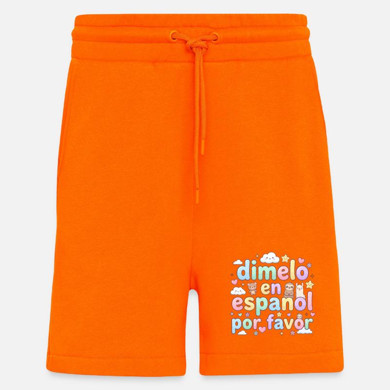 Espagnol Professeur d’espagnol Langue - Short bio décontracté fabriqué en UE - SUNSET ORANGE