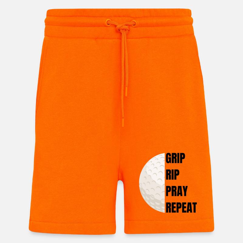 Grip Rip Pray Repeat – Golfslogan - Shorts - made by SPREAD - SUNSET ORANGE