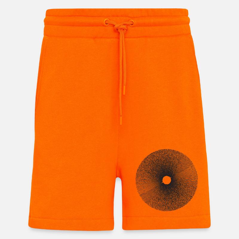 Radial Sunburst Ring Pattern - Shorts - made by SPREAD - SUNSET ORANGE