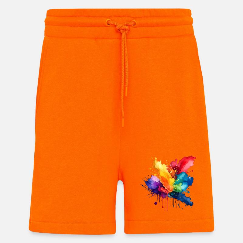 Farbspritzer Explosion - Shorts - made by SPREAD - SUNSET ORANGE