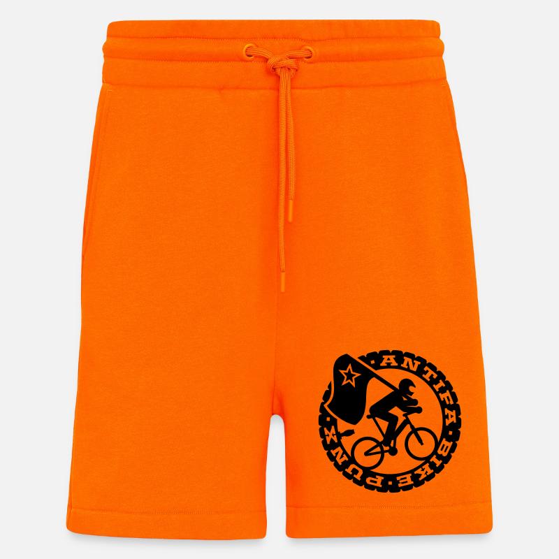 Antifa vélo Punks - Short bio décontracté fabriqué en UE - SUNSET ORANGE