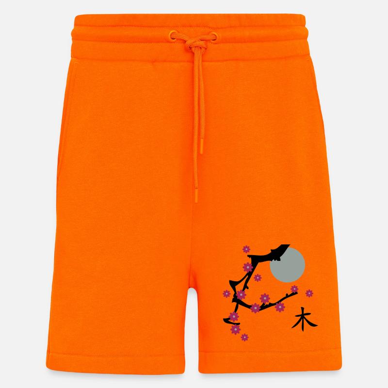 Kirsch Blüte-Cherry blossoms - Shorts - made by SPREAD - SUNSET ORANGE