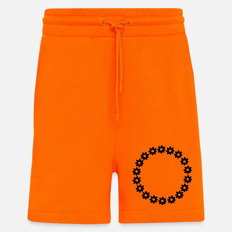 Une couronne de fleurs - Short bio décontracté fabriqué en UE - SUNSET ORANGE