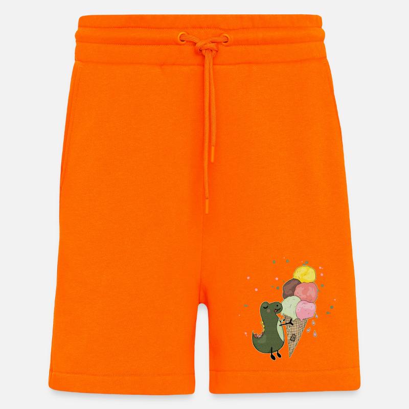 Dino mit Eis - Shorts - made by SPREAD - SUNSET ORANGE