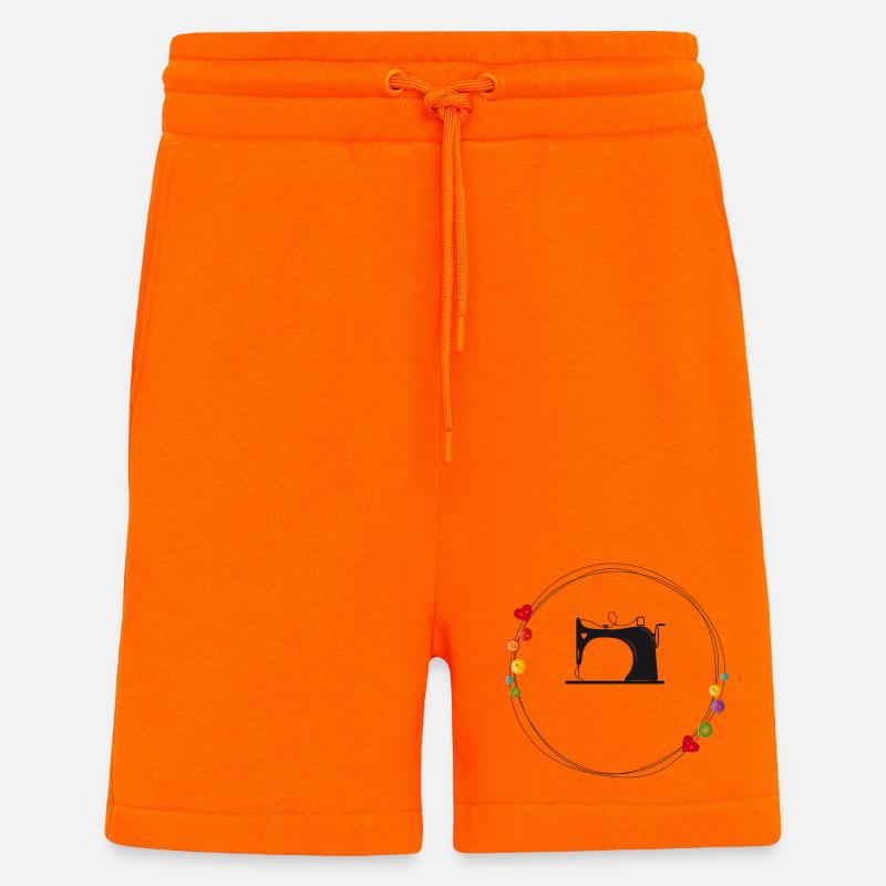 nostalgisch stilisierte Nähmaschine mit Knöpfe - Shorts - made by SPREAD - SUNSET ORANGE