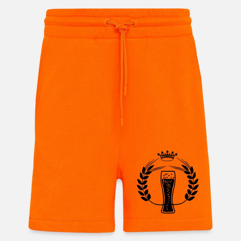 Bière de blé grain de maïs - Short bio décontracté fabriqué en UE - SUNSET ORANGE