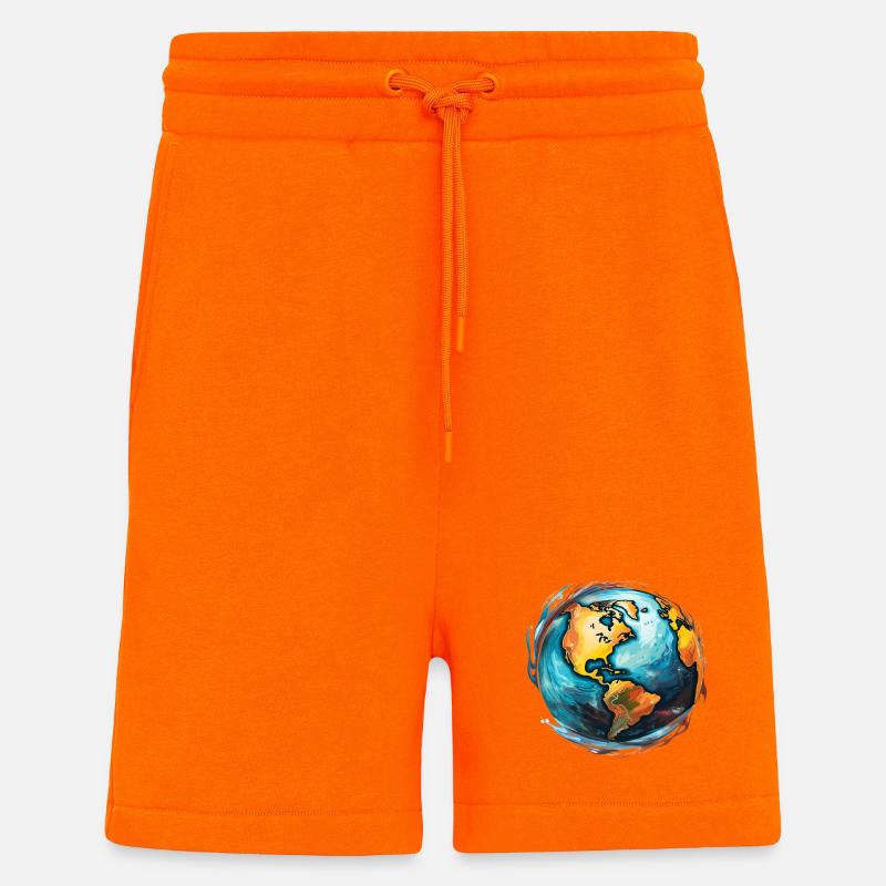 Globe in motion - Shorts - made by SPREAD - SUNSET ORANGE