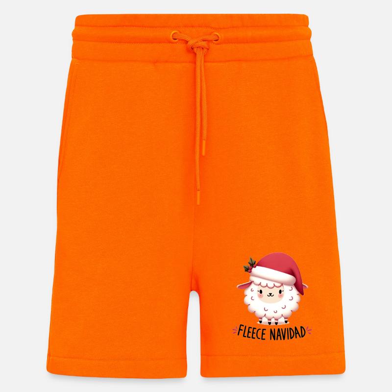 Fleece Navidad Sheep - Shorts - made by SPREAD - SUNSET ORANGE