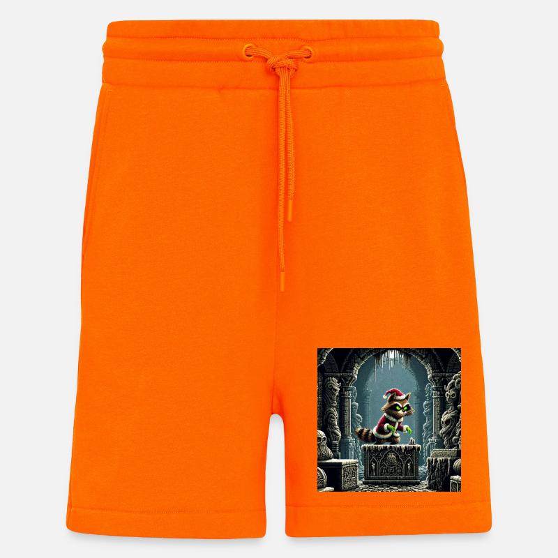 Winter Cat in Dungeon Magic - Shorts - made by SPREAD - SUNSET ORANGE