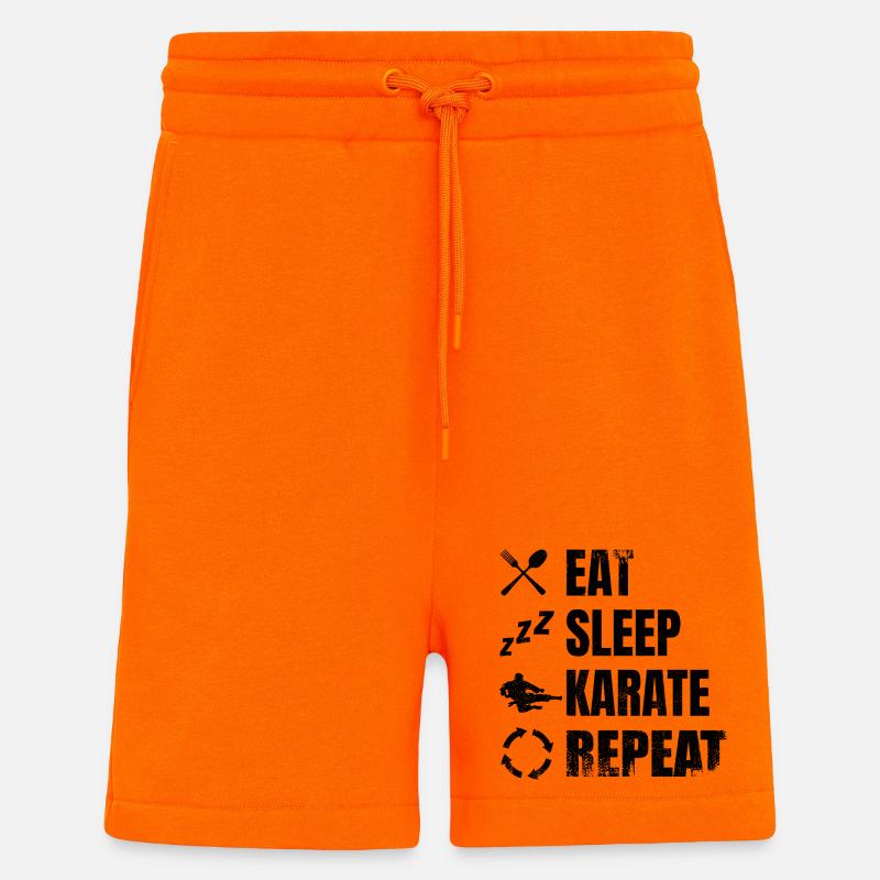 Routine de karatéka - Short bio décontracté fabriqué en UE - SUNSET ORANGE