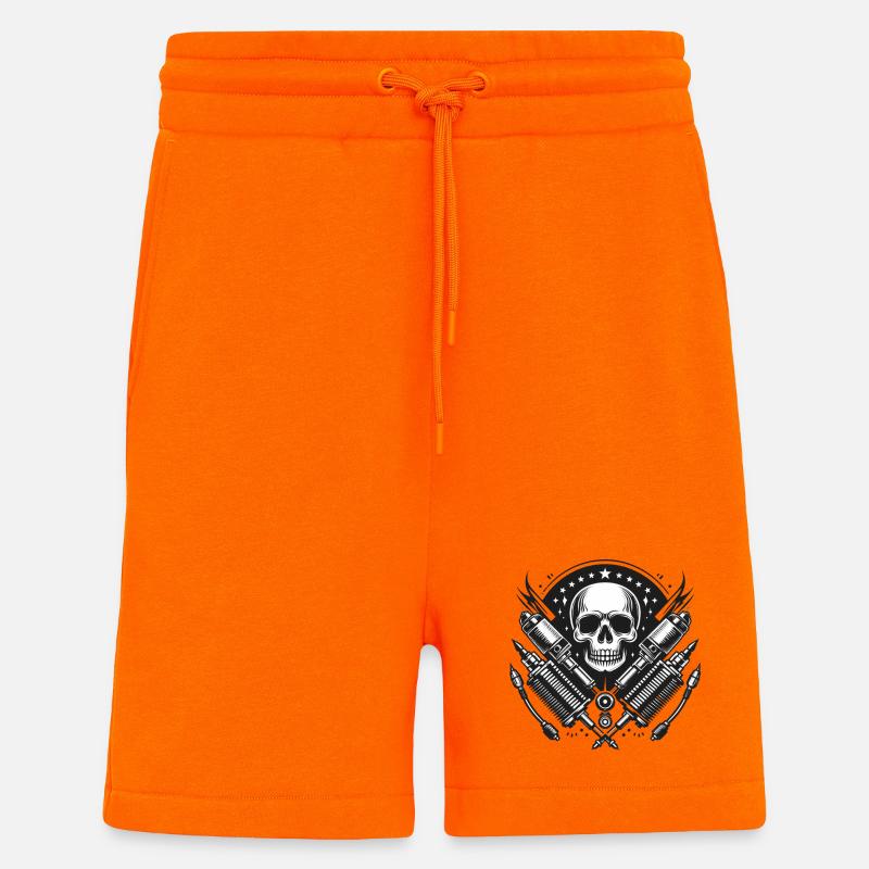 Biker Skull Design 1 - Shorts - made by SPREAD - SUNSET ORANGE
