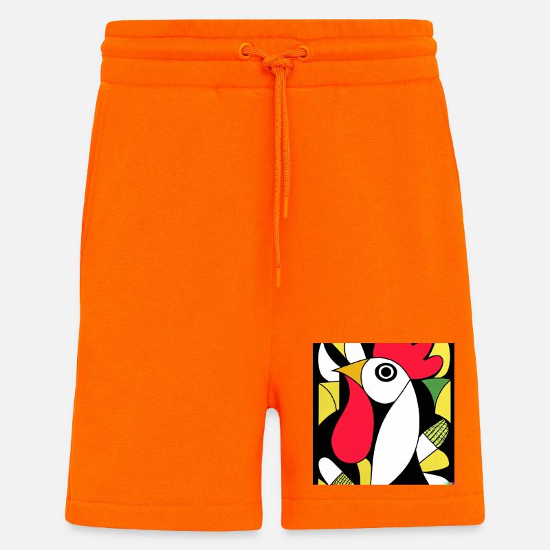 Kubistischer Coq - Shorts - made by SPREAD - SUNSET ORANGE