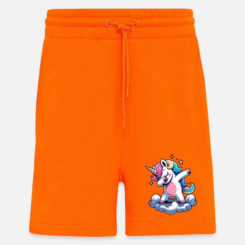Regenbogen Einhorn Tanz - Shorts - made by SPREAD - SUNSET ORANGE