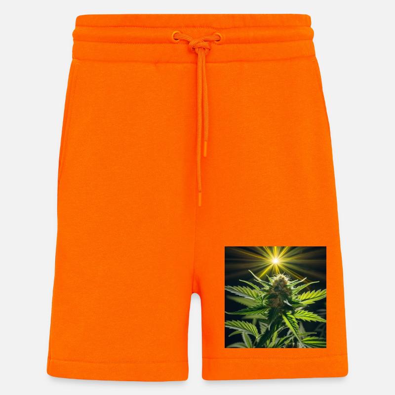 Cannabis 4 - Short bio décontracté fabriqué en UE - SUNSET ORANGE