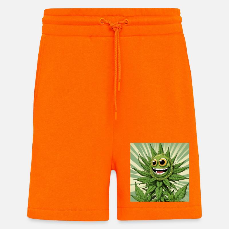 Cannabis 3 - Short bio décontracté fabriqué en UE - SUNSET ORANGE