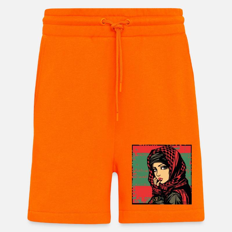 Fille de la révolution - Short bio décontracté fabriqué en UE - SUNSET ORANGE
