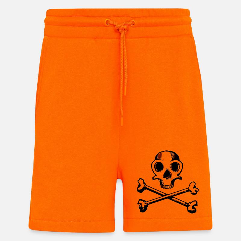 Skull and Bones 1c - Shorts - made by SPREAD - SUNSET ORANGE