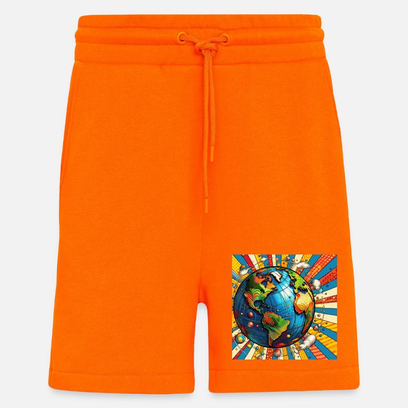 Sphère 3 - Short bio décontracté fabriqué en UE - SUNSET ORANGE